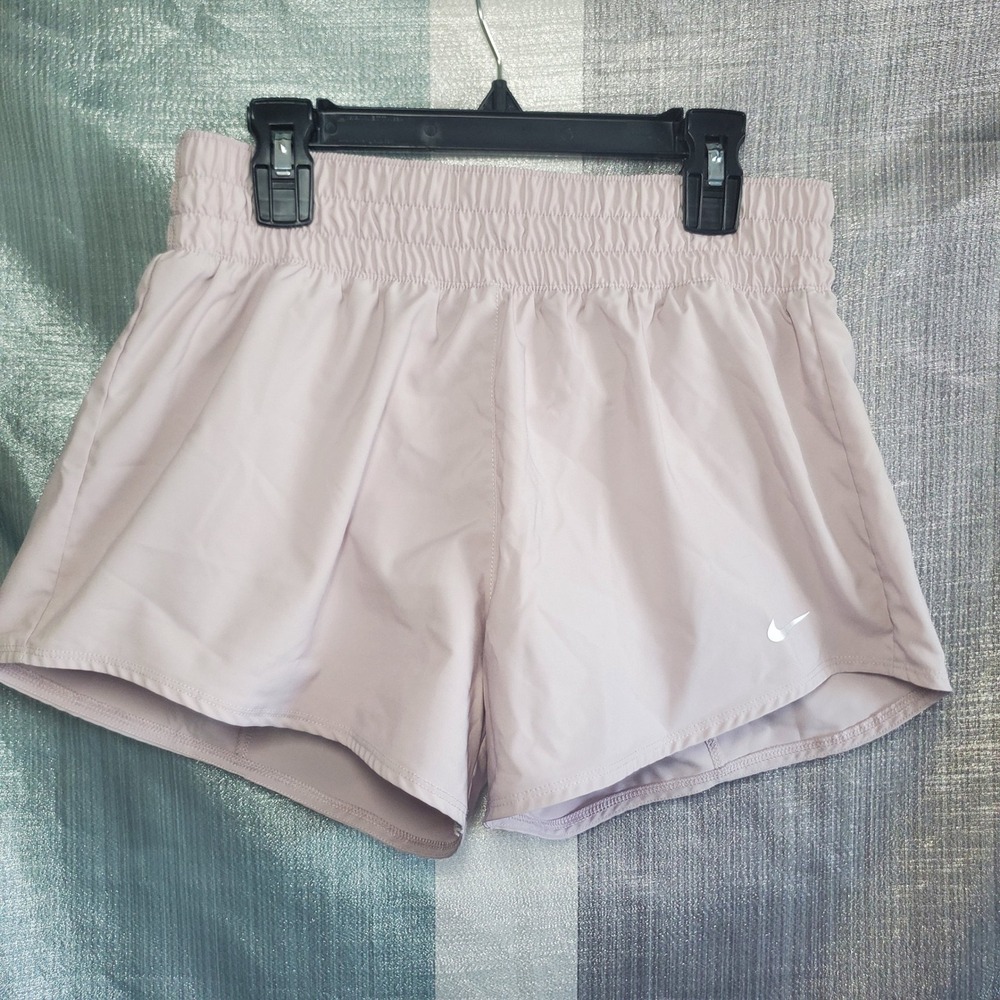 Nike Dri-FIT Womens Running Shorts Light Blush Pink Smocked Waist S Liner‎
